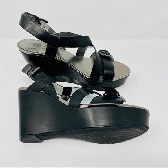 Marc Fisher - Black Faux-Leather Platform … - Picture 4 of 8